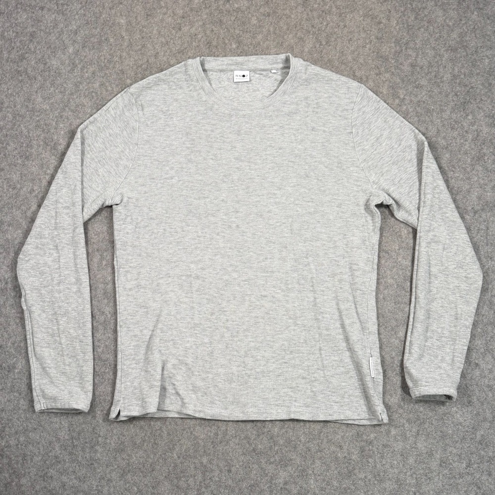 No Nationality NN07 Grey Melange Clive Waffle Knit Long Sleeve Tee Men's Size XL